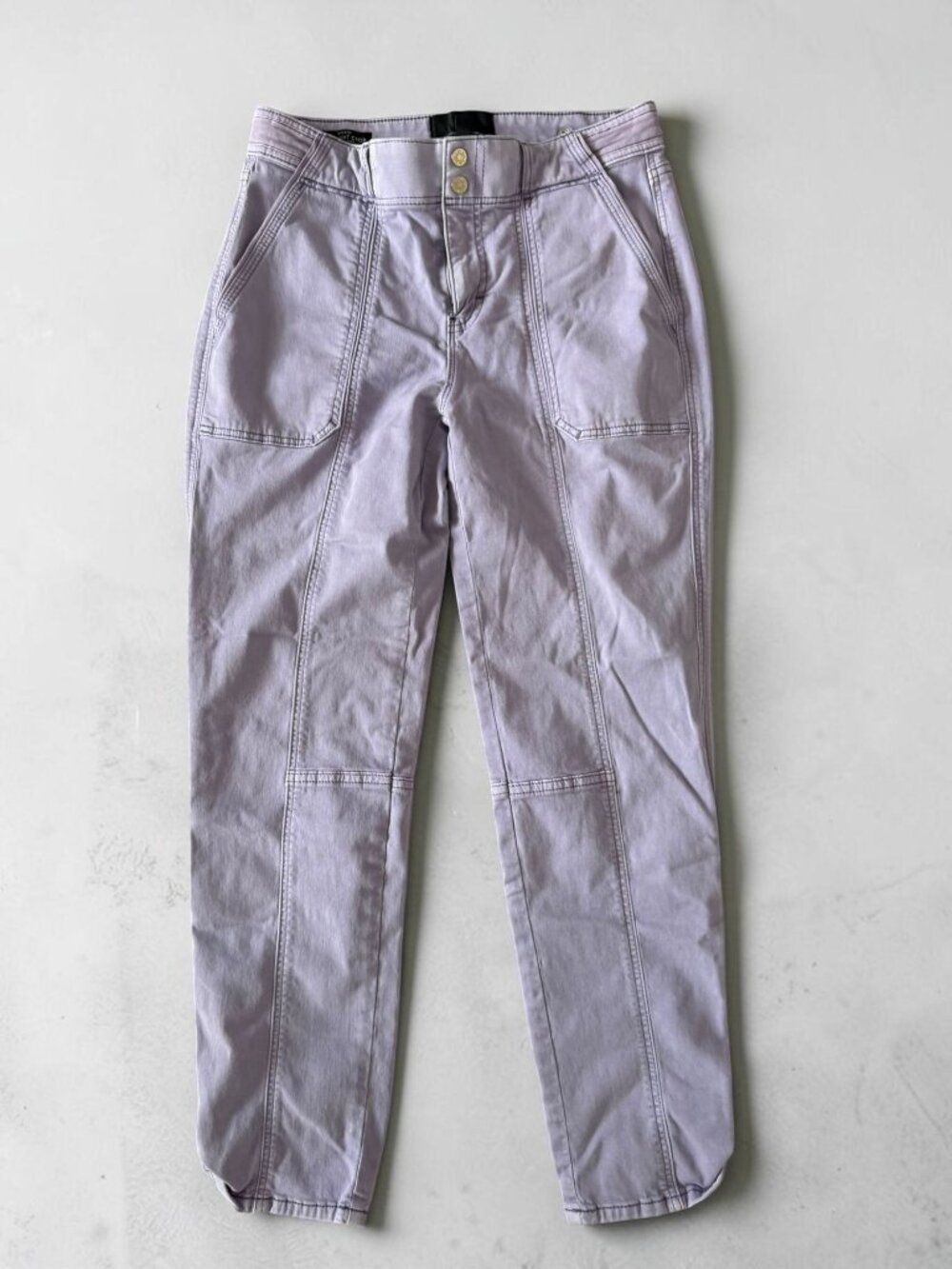 White House Black Market Purple Lavender Midrise Straight Crop Jeans Size 0S